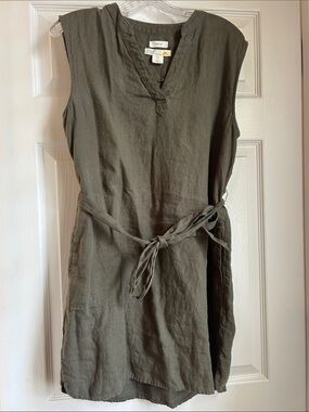 C&C California olive green linen dress-Sz M